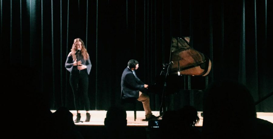 Sophie South performing on stage at the show