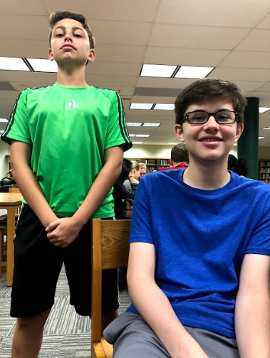 Sebastian Alfaya (left) and Carson Miller (right) meet in the library every morning before class to socialize with one another.