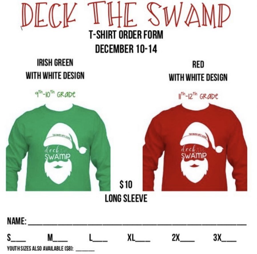 Deck the Swamp order forms can be picked up in Dyer or Holders room.