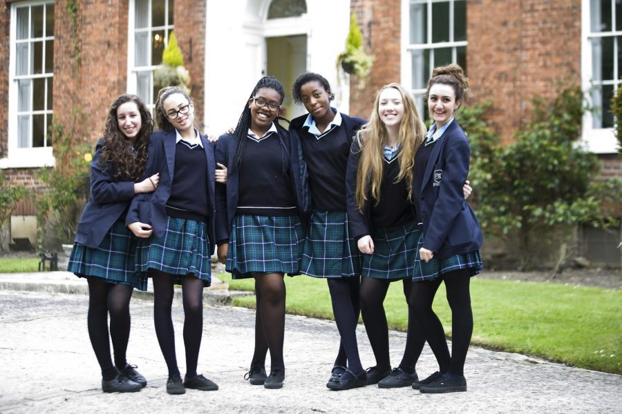 school students in uniform