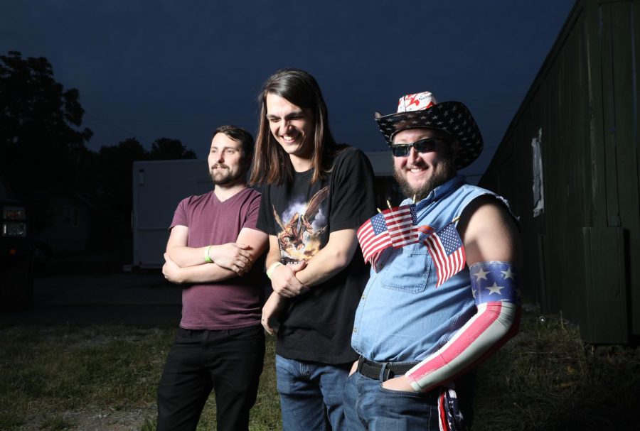 Left to right: Grant Freeman (drums, backing vocals), Sam Stewart (main vocals, bass), Cody Singleton (guitar, vocals).